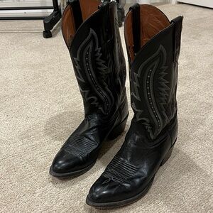 Men's Black Lucchese Cowboy Boots 10-1/2